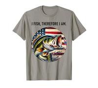 I Fish Therefore I Am, Angler Bandera de Estados Unidos Patriota Camiseta