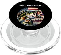I Fish Therefore I Am, Angler Bandera de Estados Unidos Patriota PopSockets PopGrip para MagSafe