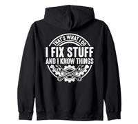 I Fix Stuff and I Know Things - Llave mecánica Divertida Sudadera con Capucha