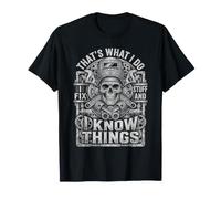 I Fix Stuff and I Know Things Welder Skull Papa Fathers Day Camiseta
