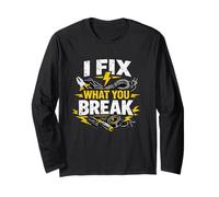 I Fix What You Break Electrician Humor Manga Larga
