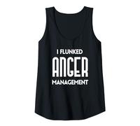 I Flunked Angry Management Sassy Saying Humorous Camiseta sin Mangas, Mujer, Negro, M