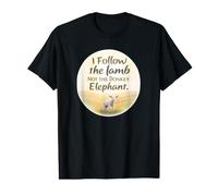 I Follow The Lamb Not The Donkey Elephant Versículo de la Biblia Camiseta gráfica económica