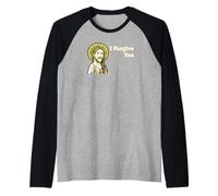 I Forgive You Kind Cita Jesús Meme Icono Cristiano Camiseta Manga Raglan
