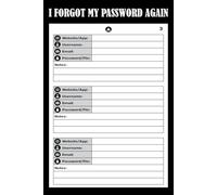 I Forgot My Password Again: Password Keeper for Seniors, Adults & Teens - Track All Your Online Accounts in One Handy Book