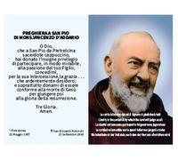 I G J Lote de Tarjetas Sagradasi de San Pio de Pietrelcina (Padre pio) con Oración en 5 idiomas: Italiano/Inglés/Francés/Alemán/Español (Lote de 25)