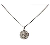 I G J MEDALLA DE SAN PIO DE PIETRELCINA (PADRE PIO) EN PLATA DE LEY 925 CON CADENA DE PLATA DE LEY 925-52 CM