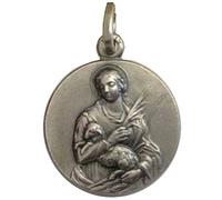 I G J Medalla de Santa Inés de Plata Maciza 925