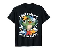 I Get Flappy When I'm Happy Cute Autism Awareness Bird Camiseta