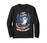 I Get Flappy When I'm Happy Cute Autism Awareness Bird Manga Larga