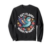 I Get Flappy When I'm Happy Cute Autism Awareness Bird Sudadera