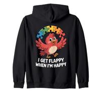 I Get Flappy When I'm Happy Cute Autism Awareness Bird Sudadera con Capucha
