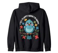 I Get Flappy When I'm Happy Cute Autism Awareness Bird Sudadera con Capucha