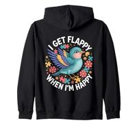 I Get Flappy When I'm Happy Cute Autism Awareness Bird Sudadera con Capucha