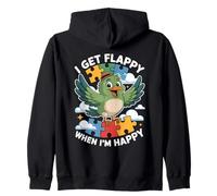 I Get Flappy When I'm Happy Cute Autism Awareness Bird Sudadera con Capucha