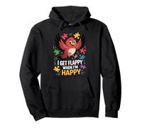 I Get Flappy When I'm Happy Cute Autism Awareness Bird Sudadera con Capucha