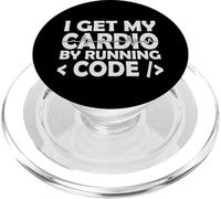I Get My Cardio by Running Code PopSockets PopGrip para MagSafe