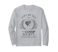 I Get My Tea from The Gossip Society Vintage Elegante Humor Manga Larga