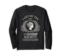 I Get My Tea from The Gossip Society Vintage Elegante Humor Manga Larga