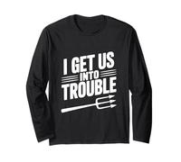 I Get Us Into Trouble - Cita Divertida para reuniones de Amigos Manga Larga