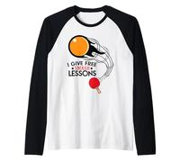 I Give Free Smash Lessons Funny Table Tennis Player Love Camiseta Manga Raglan