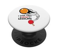 I Give Free Smash Lessons Funny Table Tennis Player Love PopSockets PopGrip Adhesivo