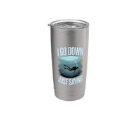 I Go Down Just Saying Mar de buceo profundo Vaso térmico de acero inoxidable de doble pared