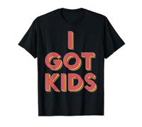 I Got Kids Retro 3D Tipografía Humor Parental Familia Camiseta