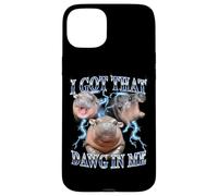 I Got That Dawg In Me Baby Pygmy Hippo Heavy Metal Carcasa para iPhone 15 Plus