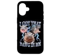 I Got That Dawg In Me Baby Pygmy Hippo Heavy Metal Carcasa para iPhone 16