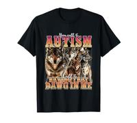 I Got That Dawg In Me Funny Retro 90s Wolf Autism Concientización Camiseta