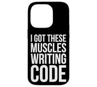 I Got These Muscles escribiendo código, divertido diseño de desarrollador Carcasa para iPhone 14 Pro