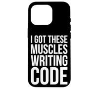 I Got These Muscles escribiendo código, divertido diseño de desarrollador Carcasa para iPhone 16 Pro