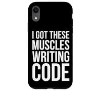 I Got These Muscles escribiendo código, divertido diseño de desarrollador Carcasa para iPhone XR