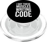 I Got These Muscles escribiendo código, divertido diseño de desarrollador PopSockets PopGrip para MagSafe