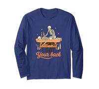 I Got Your Back Skeleton Massage Therapist Halloween Pun Manga Larga