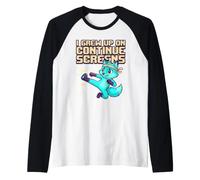I Grew Up On Continuar Retro Gaming Humor Videojuego Camiseta Manga Raglan