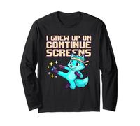 I Grew Up On Continuar Retro Gaming Humor Videojuego Manga Larga