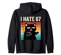 I Hate 67 Meme with Cat Anti 6 7 tee Funny Six Seven Slang Sudadera con Capucha