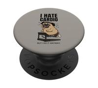 I Hate Cardio Pug PopSockets PopGrip Adhesivo