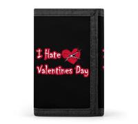 I Hate - Cartera triple para el día de San Valentín con tarjetero para dinero, 8 ranuras, llavero, ventana para fotos para hombres y mujeres, Estilo 31, Talla única, Para todas las estaciones