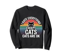 I Hate Everything Except Cats Cats Are Ok Pet Animals |- Sudadera