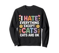 I Hate Everything Except Cats Cats Are Ok Pet Animals - Sudadera
