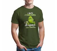 I Hate Morning People and Mornings and People Grinch Camiseta de Cuello Redondo para Hombre