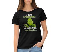 I Hate Morning People and Mornings and People Grinch Camiseta de Mujer Negra Size M