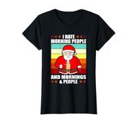 I Hate Morning People Santa Claus Café Divertido Santa Claus Camiseta