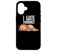 I Hate Mornings Sleeping Otter Sleep Nap Late Riser Otters Carcasa para iPhone 16