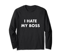 I Hate My Boss Camiseta Divertida Oficina Job Hater Sarcasmo Camiseta Manga Larga