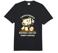 I Hate People Before I Got My First Coffee Humour Comfort Colors Adult Heavyweight T-Shirt
