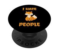 I Hate People Funny Fox Zorro PopSockets PopGrip Adhesivo